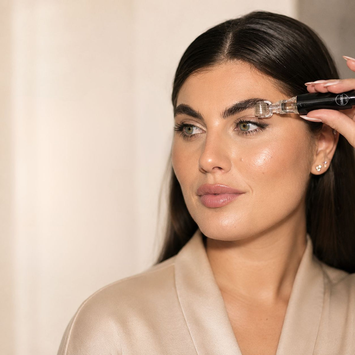 Confident woman with natural brows